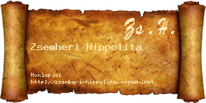Zsemberi Hippolita névjegykártya